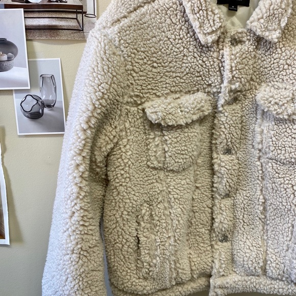PacSun Cream Sherpa Jacket | Size M - Picture 6 of 8